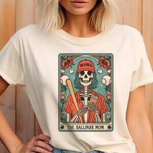 The Ballpark Mom Tarot Tee Baseball Skull Tarot Tee Sports Baseball Mom Tshirt
